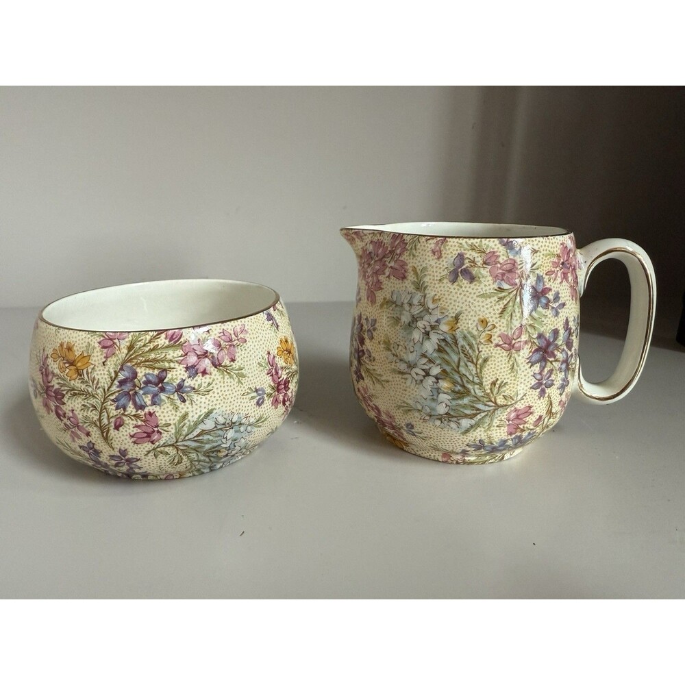 VTG  Lord Nelson Ware, Heather Chinz, Creamer, Sugar Set